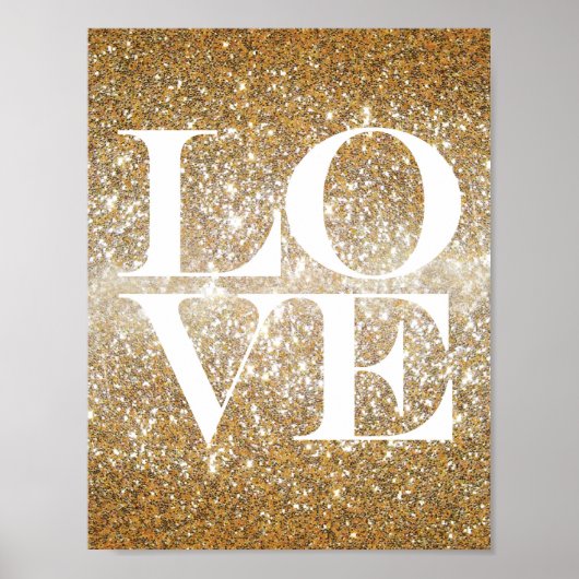 Gold Glitter Love Poster (Voorkant)