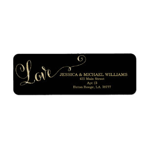 Gold Glitter Love Valentijnsdag Etiket