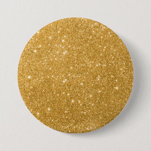 Gold Glitter luxe Ronde Button 7,6 Cm (Voorkant)