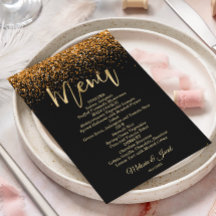 Gold Glitter Luxury flatmenu-Kaart