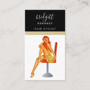 Gold Glitter Makeup Artist Hair Salon Visitekaartje