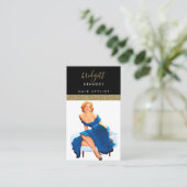 Gold Glitter Makeup Artist Hair Salon Visitekaartje (Staand voorkant)