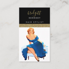 Gold Glitter Makeup Artist Hair Salon Visitekaartje