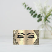 Gold Glitter Makeup Artist Lash Brow Champaigne Visitekaartje (Staand voorkant)