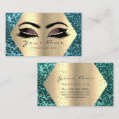 Gold Glitter Makeup Artist Lash Brow Ocean Roos Visitekaartje (Voorkant / Achterkant)