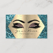 Gold Glitter Makeup Artist Lash Brow Ocean Roos Visitekaartje (Voorkant)