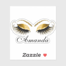 Gold Glitter Makeup Artist Lashes Extension Name