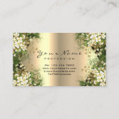 Gold Glitter Makeup Artist Lashes Floral Black Visitekaartje (Achterkant)