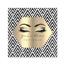 Gold Glitter Makeup Lashes Black White Chevron