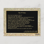Gold Glitter Makeup Lips Instruction Tips Briefkaart (Achterkant)