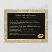 Gold Glitter Makeup Lips Instruction Tips Briefkaart (Voorkant)