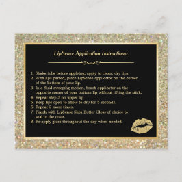 Gold Glitter Makeup Lips Instruction Tips Briefkaart