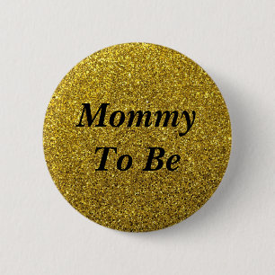 Gold Glitter mama om Baby shower Button te zijn