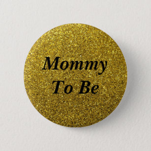 Gold Glitter mama om Baby shower Button te zijn
