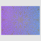 Gold Glitter Mandala op Paarse tot blauwe gradiënt Tissuepapier (Voorkant)