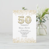 Gold Glitter Mannen of Womans 50e verjaardag Kaart (Staand voorkant)