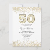 Gold Glitter Mannen of Womans 50e verjaardag Kaart (Voorkant)