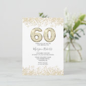 Gold Glitter Mannen of Womans 60e verjaardag Kaart (Staand voorkant)