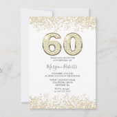 Gold Glitter Mannen of Womans 60e verjaardag Kaart (Voorkant)