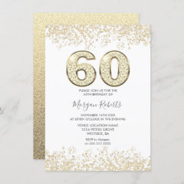 Gold Glitter Mannen of Womans 60e verjaardag Kaart