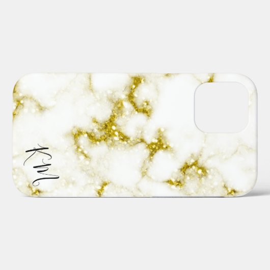 Gold Glitter Marble - Aangepast Case-Mate iPhone Case (Achterkant (horizontaal))