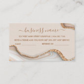 Gold Glitter Marble Agate Modern verstrek een vrie Visitekaartje (Achterkant)