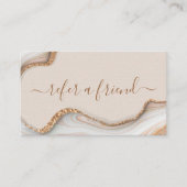 Gold Glitter Marble Agate Modern verstrek een vrie Visitekaartje (Voorkant)