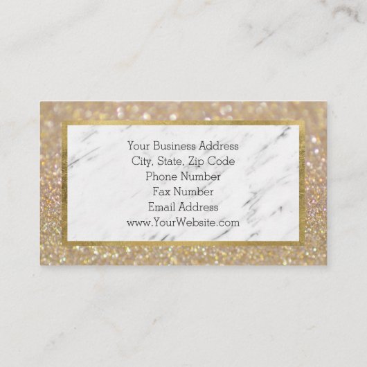 Gold Glitter Marble Makeup Artist Hair Visitekaartje (Achterkant)