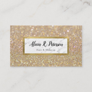 Gold Glitter Marble Makeup Artist Hair Visitekaartje