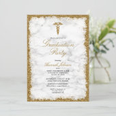Gold Glitter Marble Medical School Afstuderen Kaart