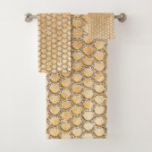 Gold Glitter Marble Mermaid Scaling Pattern Bad Handdoek (Insitu)