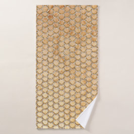Gold Glitter Marble Mermaid Scaling Pattern Bad Handdoek