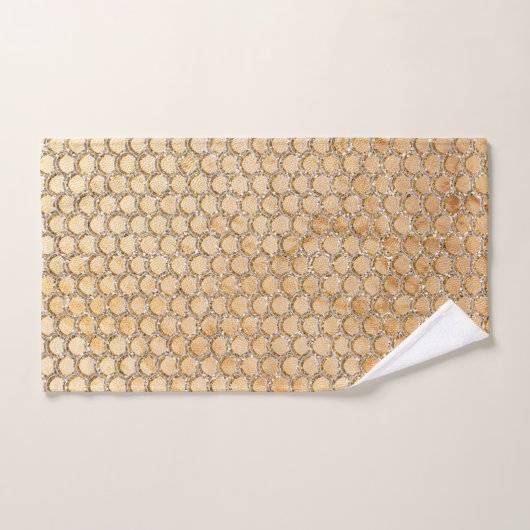 Gold Glitter Marble Mermaid Scaling Pattern Bad Handdoek (Handdoek)