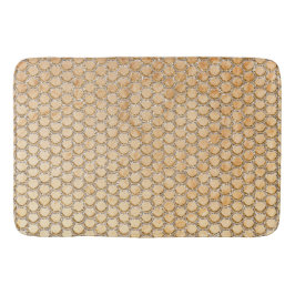 Gold Glitter Marble Mermaid Scaling Pattern Badmat