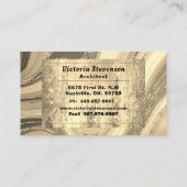 Gold Glitter Marble Monogram Elegant Abstract Visitekaartje (Achterkant)