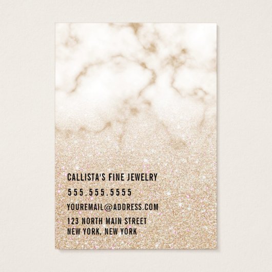 Gold Glitter Marble Ombre Earring Display Card Visitekaartje (Achterkant)