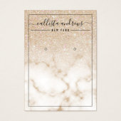 Gold Glitter Marble Ombre Earring Display Card Visitekaartje (Voorkant)