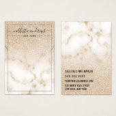 Gold Glitter Marble Ombre Ketting Display Card Visitekaartje (Voorkant /achterkant)