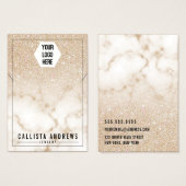 Gold Glitter Marble Ombre Logo Ketting Display Visitekaartje (Voorkant /achterkant)