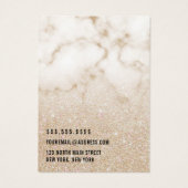 Gold Glitter Marble Ombre-Logo, oorscherm Visitekaartje (Achterkant)