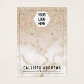 Gold Glitter Marble Ombre-Logo, oorscherm Visitekaartje (Voorkant)