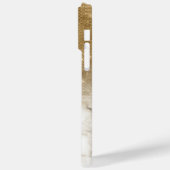 Gold Glitter Marble Ombre Monogram Case-Mate iPhone Case (Achterkant / Links)