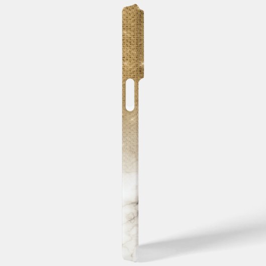 Gold Glitter Marble Ombre Monogram Case-Mate iPhone Case (Achterkant / Rechts)
