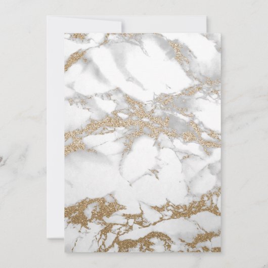 Gold Glitter Marble Script Photo Graduparty Kaart (Achterkant)
