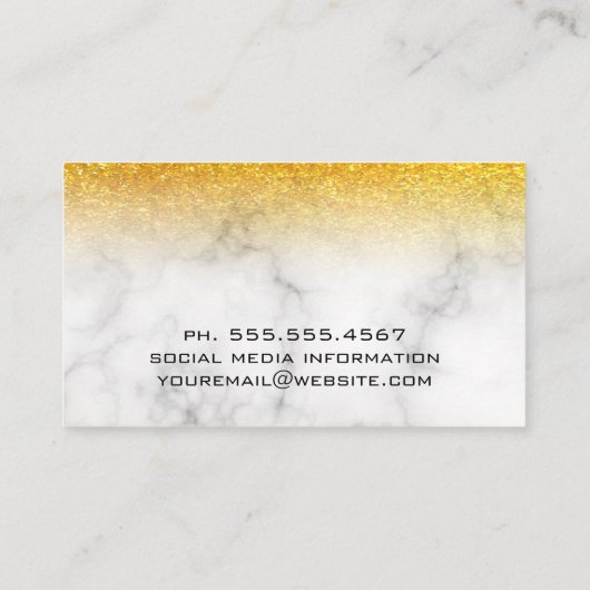 Gold Glitter | Marmer Visitekaartje (Achterkant)