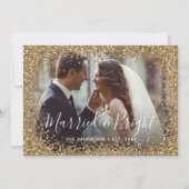 Gold Glitter Married en Bright Photo Lijst Feestdagenkaart (Voorkant)