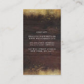 Gold Glitter Mason Jar Lights Rustisch Land Wood Visitekaartje (Achterkant)