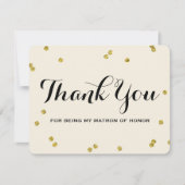 Gold Glitter | Matron Honor Hartelijk dank Bedankkaart (Voorkant)
