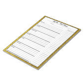 Gold Glitter Meal Planner & Trendy Grocery List Notitieblok (Schuin)