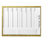 Gold Glitter Meal Planner & Trendy Grocery List Notitieblok (Voorkant)